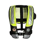 Mustang Survival - High Visibility HIT Inflatable PFD Hydrostatic (Fluorescent Green - One Size) - USCG Approved, 38lbs of Buoyancy, Bright Fluorescent Yellow-Green Inflation Cell