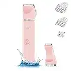 AIBRIT Electric Bikini Trimmer for Women - 2 in 1 Electric Lady Clipper Pubic Hair Groomer Painless Hair Removal Razor Body Shaver , Portable Ladies Shaver with 2 Trimmer Heads , IPX7 Waterproof