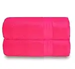 GLAMBURG Premium Cotton Oversized 2 Pack Bath Sheet 35x70 - 100% Pure Cotton - Ideal for Everyday use - Ultra Soft & Highly Absorbent - Machine Washable – Hot Pink