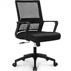 NEO CHAIR Office Chair Ergonomic Desk Chair Mid Back Mesh Computer Chair with Lumbar Support Comfortable Cushion Swivel Adjustable Height Armrest Gaming Chairs for Home Office Desk (Black)