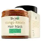 Mascarilla nutritiva de queratina de mango, tratamiento capilar de reparación profunda para el cabello seco y dañado, tratamiento de proteínas para el cuero cabelludo y el cabello, 7 Fl Oz