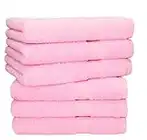 Betz Lot de 6 Serviettes de Toilette Palermo Taille 50x100 cm 100% Coton Plusieurs Couleurs (Rose)