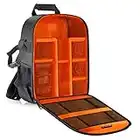 Neewer Sac de Caméra Etanche Antichoc Partition 27x15x35cm, Sac à Dos de Protection pour Reflex, Reflex Numérique, Appareil Photo sans Miroir, Lentille, Flash, Batterie et Autres Accessoires (Intérieur Orange)