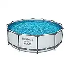 Bestway 56419 Steel Pro MAX Above Ground Swimming Pool, with Filter Pump 12' x 39.5", White