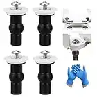 4 Pack Toilet Seat Screws Toilet Seat Hinges Expanding Rubber Top Nuts Screw Fixings Fix WC Blind Hole Fittings