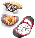 12-Slice Thin Apple Slicer and Corer, Classic Fruit Slicer, Easy Grip Apple Corer Slicer, Pop Apple & Pear Slicer, Can Quickly and Easily Slices an Apple into Tidy Wedges, Stylish Designs, Black Red.