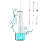 TUREWELL Irrigador oral inalámbrico, 300 ml, impermeable con 3 modos recargable por USB, limpiador de dientes de agua, sin cables para viajes/hogar/oficina