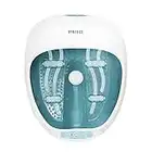 Homedics Foot Spa, Pediluvio Massaggiatore Piedi 4 in 1 con Idromassaggio, Massaggiatore Plantare Vibrante Taglia Max 47, Magnetoterapia, Mantenimento Temperatura fino a 40°C, Bianco e Azzurro