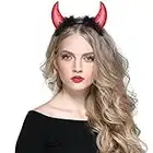 zizouoe Devil Horns Headband Halloween Fancy Dress Cosplay Hairband Costume Accessory