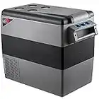 VEVOR 12 Volt Refrigerator 55L(58Quart) Portable Freezer Small Cooler with 12/24V DC and 120-240V AC Car Fridge -4°F-50°F for Truck, RV, Boat, Camping and Travel, Grey