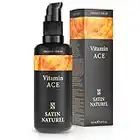 BIO Siero Vitamina C A E con Acido Ialuronico - 100ml - Vitamina C Siero Viso Antietà, base per Crema Viso Antirughe, con Azione Rimpolpante per una Pelle più Tonica - Satin Naturel