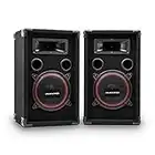 AUNA Pro PW-220-P - due altoparlanti PA, box passivo, potenza 2 x 1500 watt, woofer da 20 cm (8"), andamento di frequenza: da 50 Hz a 20 kHz, griglia di protezione, Maniglie di trasporto, nero