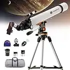 YUANZIMOO Telescope - 70x700mm Refractor Portable Telescope for Kids Adults Beginners for Viewing Moon Planets Stargazing with Tripod Phone Adapter Carrying Bag and Wireless Remote