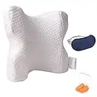Grand Couple Pillow Cuddle Pillow Neck Cervical Memory Foam Pillow Slow Rebound Pressure Pillow Arched Shaped Arm Pillow for Side Sleeper Remove Neck Back Pain Lumbar Support Office Rest Pillow