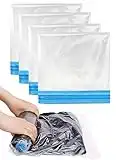 Roll Up Storage Bags for Travel, 4 Pack Medium 60x40cm Compression Bags for Suitcases, No Vacuum Needed, Save More Space in Travelling