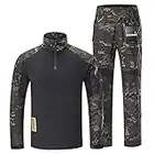 WISEONUS Ropa Airsoft Pantalones tacticos Militares Camiseta Caza Paintball Disparo BDU Hombre Camisas y Pantalones Multibolsillos Uniform