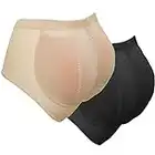 Butt Boost Removable Silicone Pads Panties Lift Up Padded Big Buttocks Enhancer Panties Set (Beige, M)