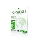 CASTERLI - 81013 Feuilles A4, papier A4 200 feuilles blanches. Format A4, papier 80 g, extra blanc, papier multifonction pour imprimante A4 80 g/m² (A4, 200 feuilles)