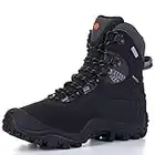 XPETI Mens Walking Boots Hiking Boots Men Waterproof Lightweight Dog Trekking Shoes High Rise Hill Summer Winter Black Size 7.5 UK