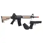 Game Face GFR37PKT Warrior Protection Spring-Powered Airsoft Rifle And Pistol Kit, Earth/Black