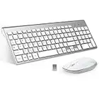 FENIFOX Tastiera Wireless Layout Italiano e Mouse, Mouse Tastiera Wireless, Kit Keyboard Mouse Wireless 2.4G, Pulsante Silenzioso, Compatibili Mac/Windows/Tablet-Argento