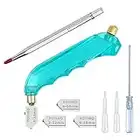 YOTINO Glass Cutting Tool Kit Includes Blue Pistol Grip Oil Feed Glass Cutter with 3 Extra Replacement Head(3mm-12mm, 6mm-19 mm) Tungsten Scribe Engraving Pen, Screwdriver and Oil Dropper