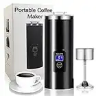 Sulypo Portable Coffee Maker 8 OZ,Mini Electric Percolator Coffee Pot for Single Serve as Espresso Machine with 304 Stainless Steel Electric Kettle AC Black