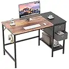 HOMIDEC Scrivania per Computer, Scrivania da Ufficio per Studenti e Lavoratori, Scrivania con Cassetto e Gancio per Cuffie, Tavolo per Laptop con Ripiani, Scrivanie in stile Moderno (100x50x75cm)