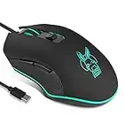 IULONEE Souris Gamer Filaire RVB Silencieux USB Souris Gaming Ergonomique Souris de Type C 2400 DPI 6 Boutons Programmables 4 Prise de Vue pour PC Portable Mouse Ordinateur de Bureau Mac Noir