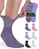 Pembrook Bamboo Diabetic Socks for Women & Men - 6 Pairs Ankle Length Diabetic Socks Women | Bamboo Socks Womens | Neuropathy Socks for Women