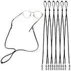 Sangle de Lunettes Cordon à Lunettes Réglable Corde à Lunettes pour Hommes Femmes Sport Travail Étude Lot de 6 Noir