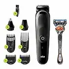Braun Hair Clippers for Men, 7-in-1 Beard, Ear & Nose Trimmer, Mens Grooming Kit, Cordless & Rechargeable, with Gillette ProGlide Razor, Blue, 9 Piece Set