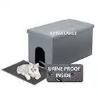 MEEXPAWS cat Litter Box Enclosure Furniture Hidden, Cat washroom Bench Storage Cabinet | Extra Large 36 x 20 x 20 in| Dog Proof | Waterproof Inside/Easy Clean | Easy Assembly | Odor Control |