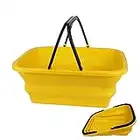 Collapsible Bucket Yellow 10L Car Wash Folding Bucket Idea for Washing Dishes, Camping, Hiking and Home