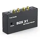 Fosi Audio Box X1 Phono Preamp for MM Turntable Mini Stereo Audio Hi-Fi Phonograph/Record Player Preamplifier with 3.5MM Headphone and RCA Output with Power Switch DC 12V Power Supply