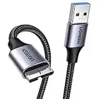 UGREEN Micro USB 3.0 Cable USB 3.0 A Male to Micro B Nylon Braided USB Data Charging Cord Compatible with External Hard Drives, Samsung Galaxy S5, Note 3, WD Camera and More (1.5ft)