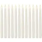 WYZworks Set of 12, 11" LED Flameless Ivory Real Wax Taper Flickering Candles Lights, Battery Operated Candlesticks for Holiday Christmas Valentine Menorah Candelabra Home Wedding Window Décor