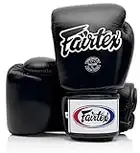 Fairtex BGV1 Muay Thai Boxing Training Sparring Gloves for Men, Women, Kids | MMA Gloves for Martial Arts| Premium Quality, Light Weight & Shock Absorbent 16 oz Boxing Gloves -Black