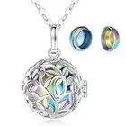 EUDORA Harmony Ball Colgantes para Cenizas para Mujer, Árbol de la Vida Collar de Cenizas de Papa Mama Abuela Urna Regalo Recuerdo Funerario, Joyería Colgante de Urnas para Perros Gatos Mascotas