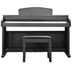 Axus D2 Digital Piano - 88 Full Size Weighted Hammer Action Keys in Wood Cabinet, High-Level Features & Functions with 3 Authentic Pedals - Black