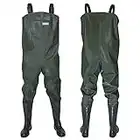 Wathose Herren Anglerhose mit Stiefel Gr 38-47 wasserdichte Watthosen Teich Fischer Watstiefel Hose (45)