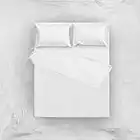 L'ANTICO ARCOLAIO Set Completo Letto Lenzuola 100% Cotone Tinta Unita (BIANCO, MATRIMONIALE 2P)