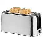 WMF Bueno Pro Toaster Langschlitz mit Brötchenaufsatz, 4 Scheiben, XXL Toast, Aufknusper-Funktion, 6 Bräunungsstufen, 1550W, Toaster edelstahl matt