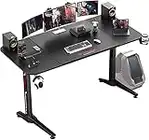 Vitesse 63 inch Gaming Desk, Gaming Computer Desk, PC Gaming Table, T Shaped Racing Style Professional Gamer Game Station with Free Mouse pad, USB Gaming Handle Rack, Cup Holder and Headphone Hook