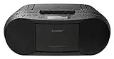 Sony CFD-70 - Reproductor Boombox (FM/AM, Casete, CD), Color Negro