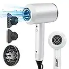 Hair Dryer with Diffuser, Ionic Hair Dryer with Power Dry 2000W Fast Dry Ionic Blow Dryer Concentrator for Frizz Controlling 3 Heat Speed Settings