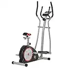 HOMCOM Elliptical Trainer Cardio Workout Exercise Bike Cross Trainer with 6KG Flywheel, Magnetic Resistance, LCD Digital Monitor, Great for Home Office Gym, Black