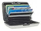 UTRAX unisex-adult 12 Slots Metal Cards Wallet Multi Pockets Aluminum Purse Credit Card Organizing Hard Case Holder for RFID Scan Protection, Lightweight (SILVER)