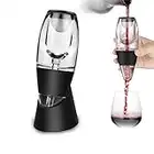 Zorara Magic Decanter - Decanter per Vino, Aeratore Vino Rosso, Areatore e Decantatore da Vino, con Base per Vino Rosso, Regalo di Natale, Colore Nero