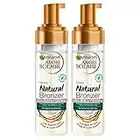 2x Garnier Ambre Solaire Natural Bronzer Mousse Autoabbronzante con Acqua di Cocco Idratante - 2 Flaconi Spray da 200ml